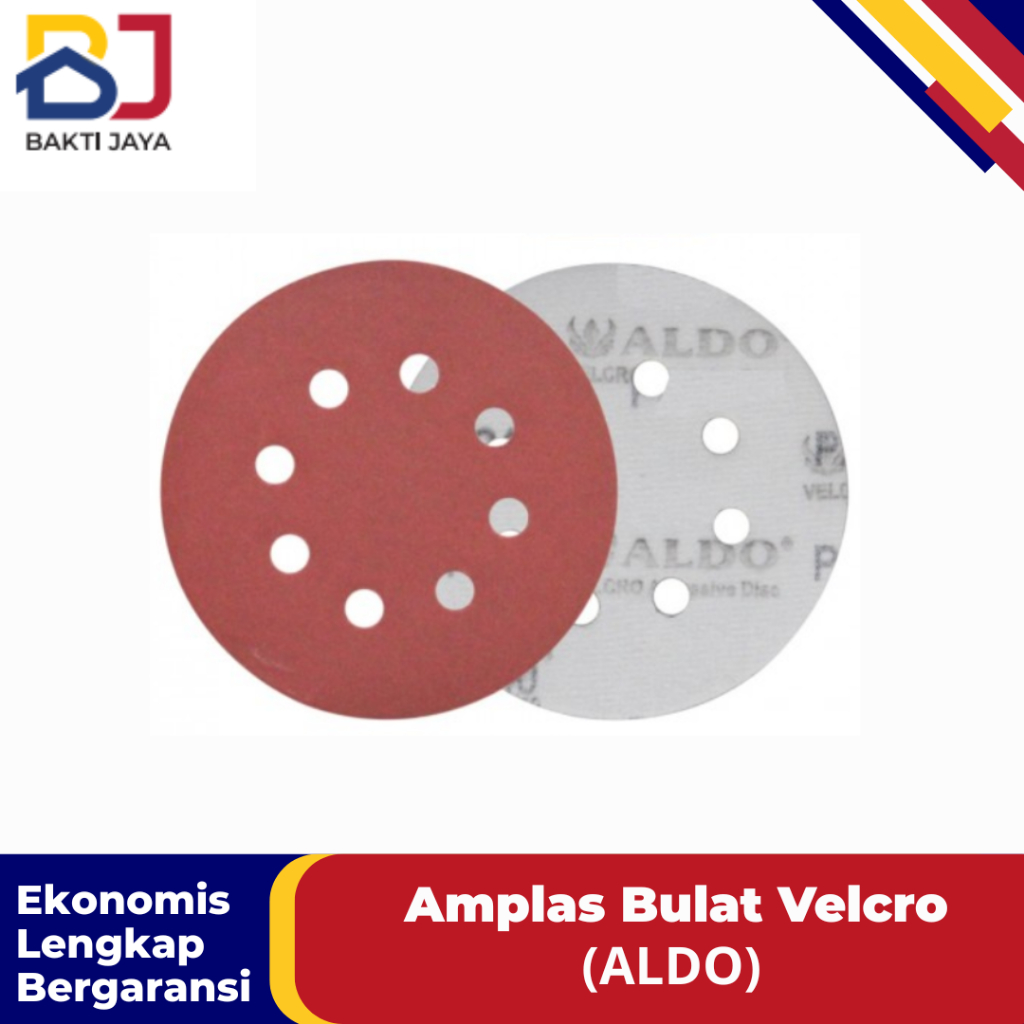 Amplas Bulat 5" / Amblas Bulat Velcro / Amplas O Kayu
