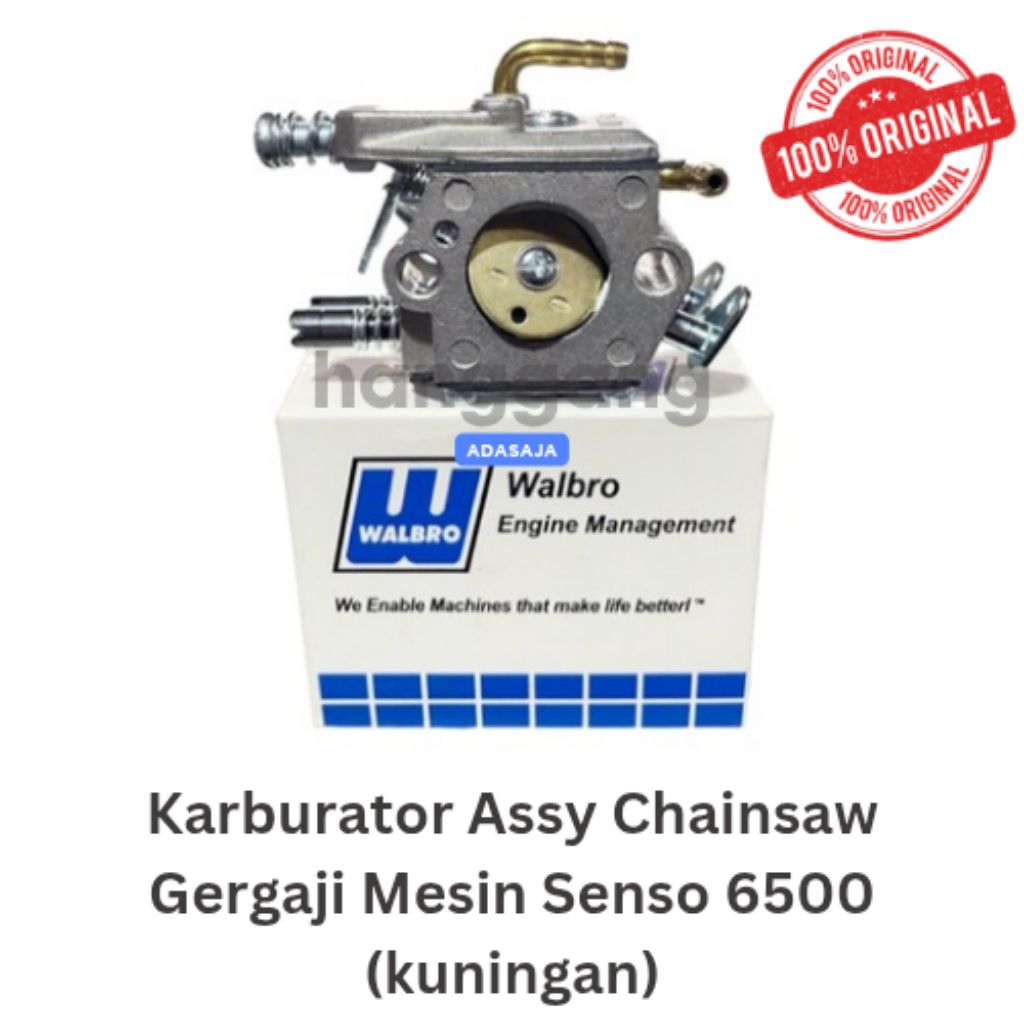 Karburator Assy Gergaji Mesin Chainsaw Senso 6500 Ori Karburator Set Wallbro Nepel Kuningan