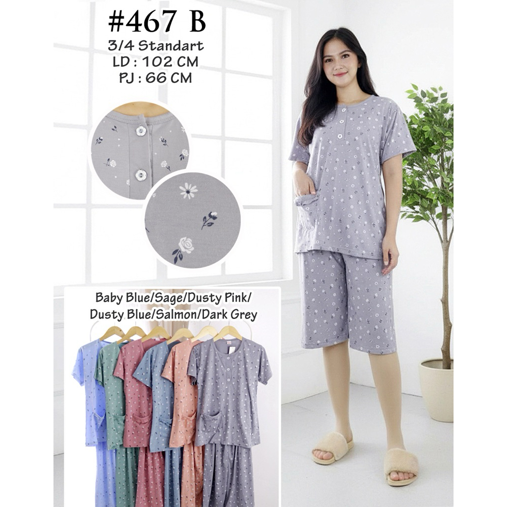 baju tidur 3/4 dewasa katun premium