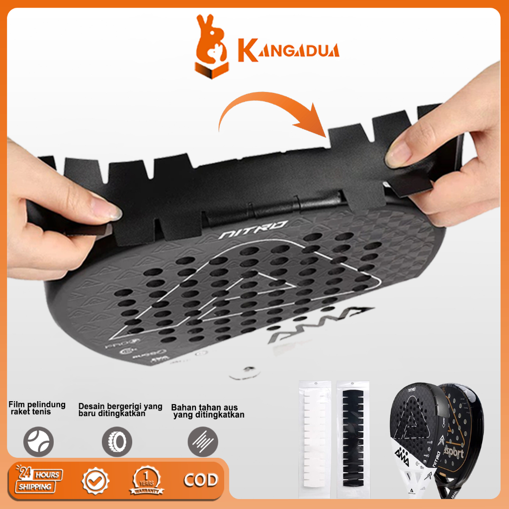 KANGADUA Raket Padel &Padel Racket Film Pelindung Raket Padel Second Strip Karet Pelindung Yang Diti