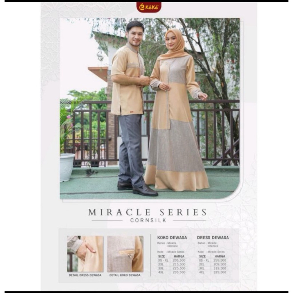 KEKE MIRACLE SERIES CORNSILK/BAJU KOKO DEWASA/KEKE TERBARU