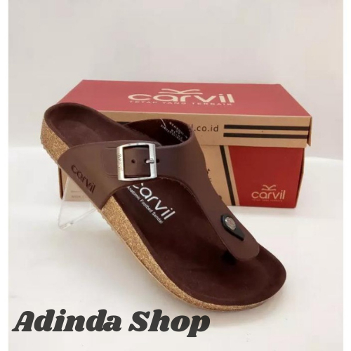 PROMO SANDAL KASUAL PRIA CARVIL BAHAN KULIT ASLI - Sandal CARVIL BENZO