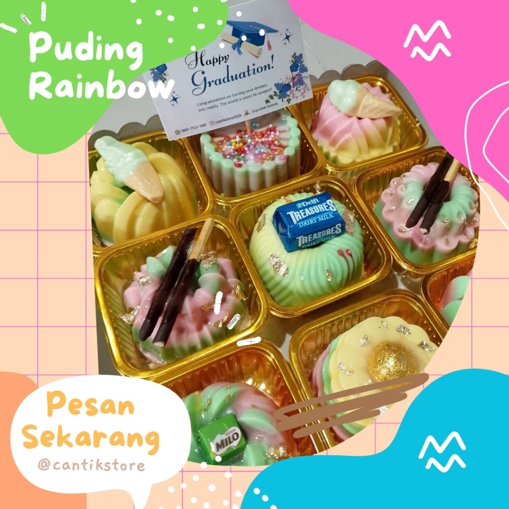 Puding Mini Costum/Puding hampers/puding susu Lucu