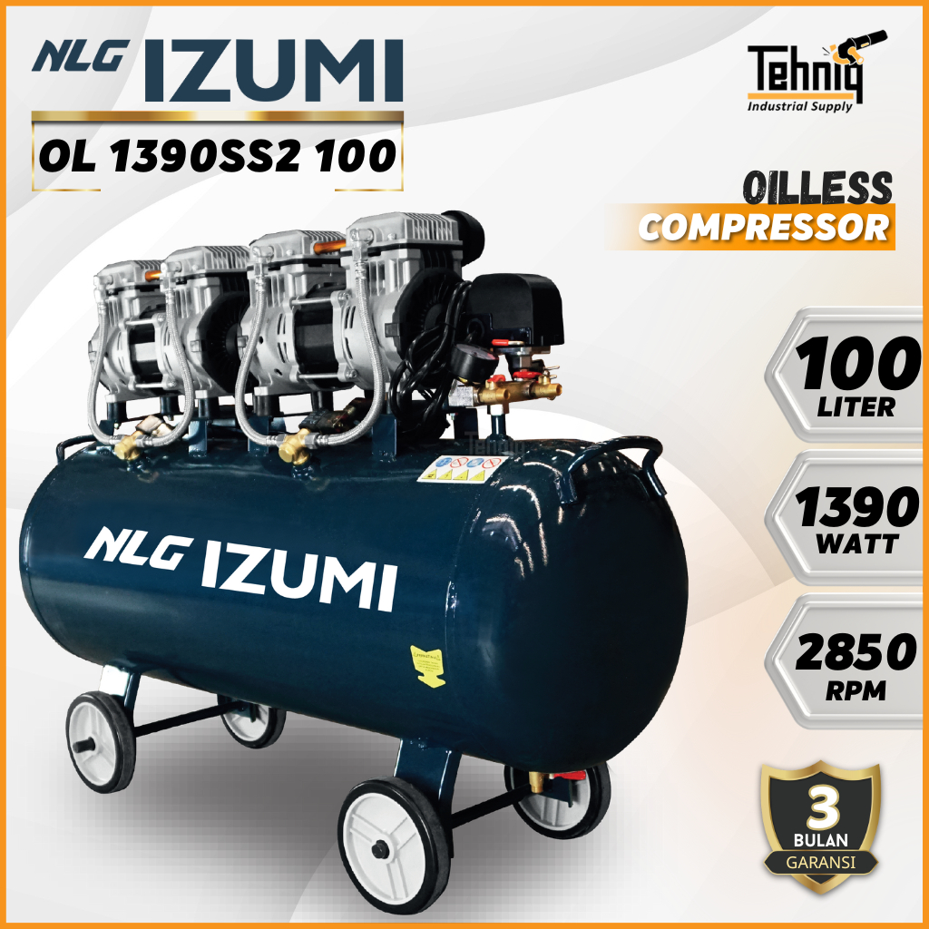 Nlg Izumi Ol 1390ss100 Kompresor Angin Listrik Oil Less Compressor