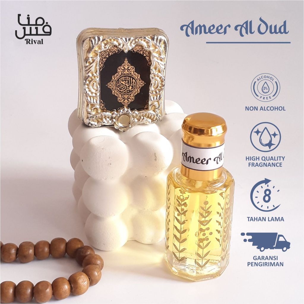 RIVAL PARFUM Ameer Al Oud Asli - Minyak Wangi Arab Non Alkohol Tahan Lama Untuk Pria Wanita