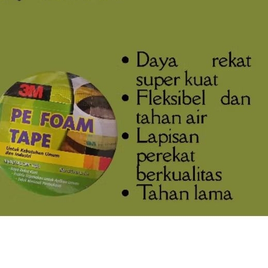 PE Foam Tape 3M 1 Inch - Double Tape Busa Perekat Super Kuat