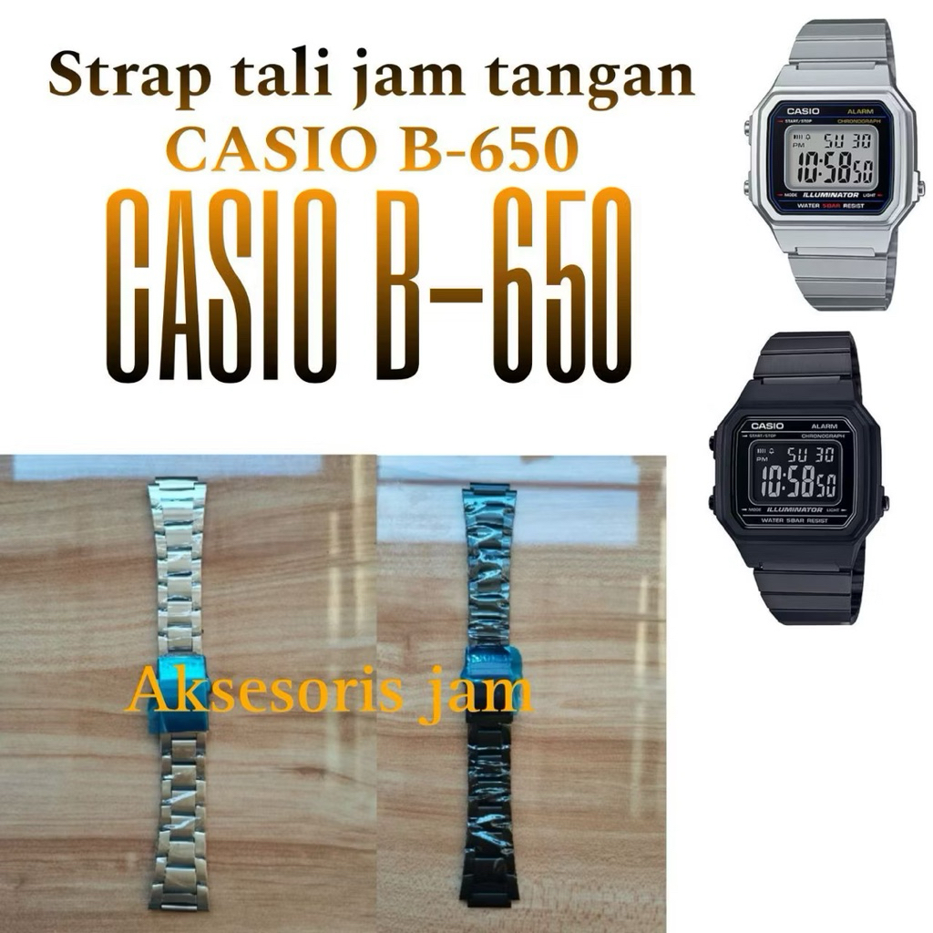 Strap Tali Jam Tangan Stainless Casio B-650 b-650 Strap tali jam tangan stainless casio b650