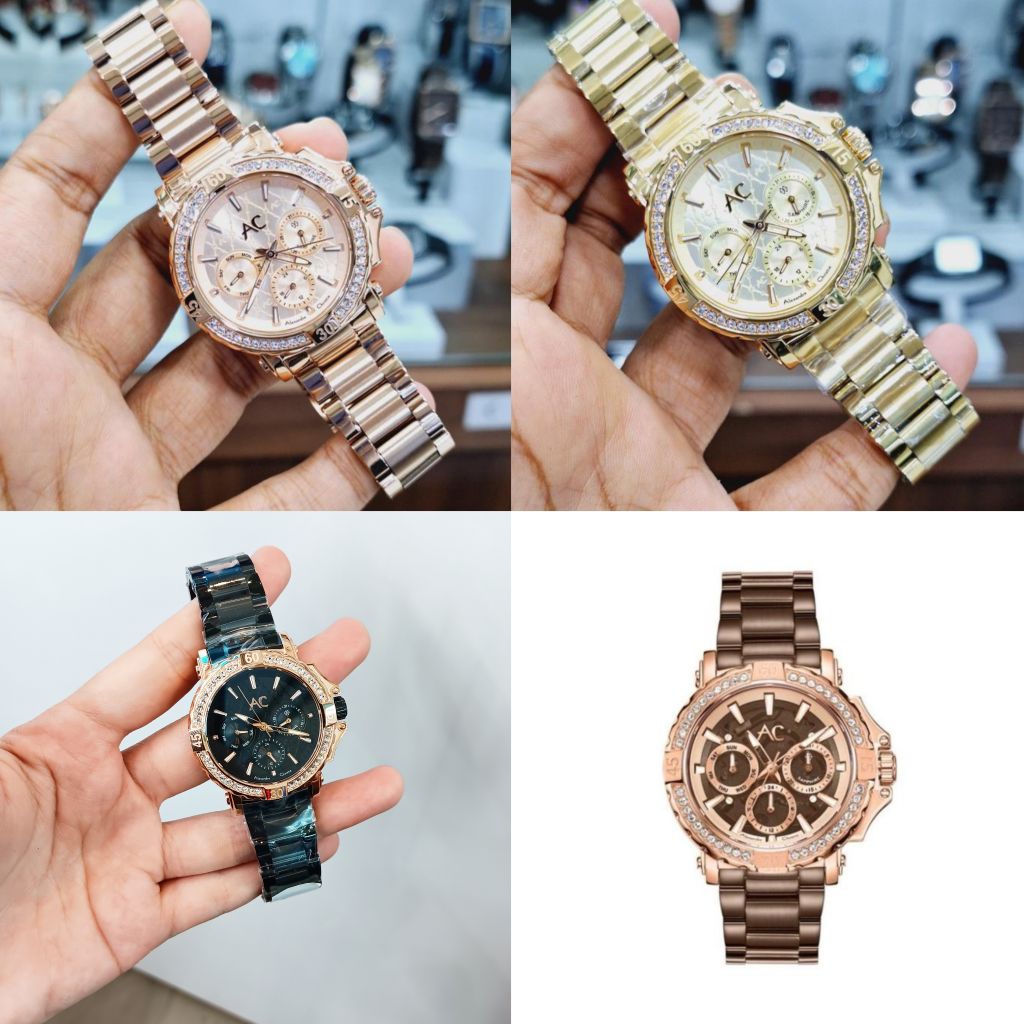 JAM TANGAN WANITA ALEXANDRE CHRISTIE AC 9205 AC 9205 ROSEGOLD BROWN SAPPHIRE ORIGINAL