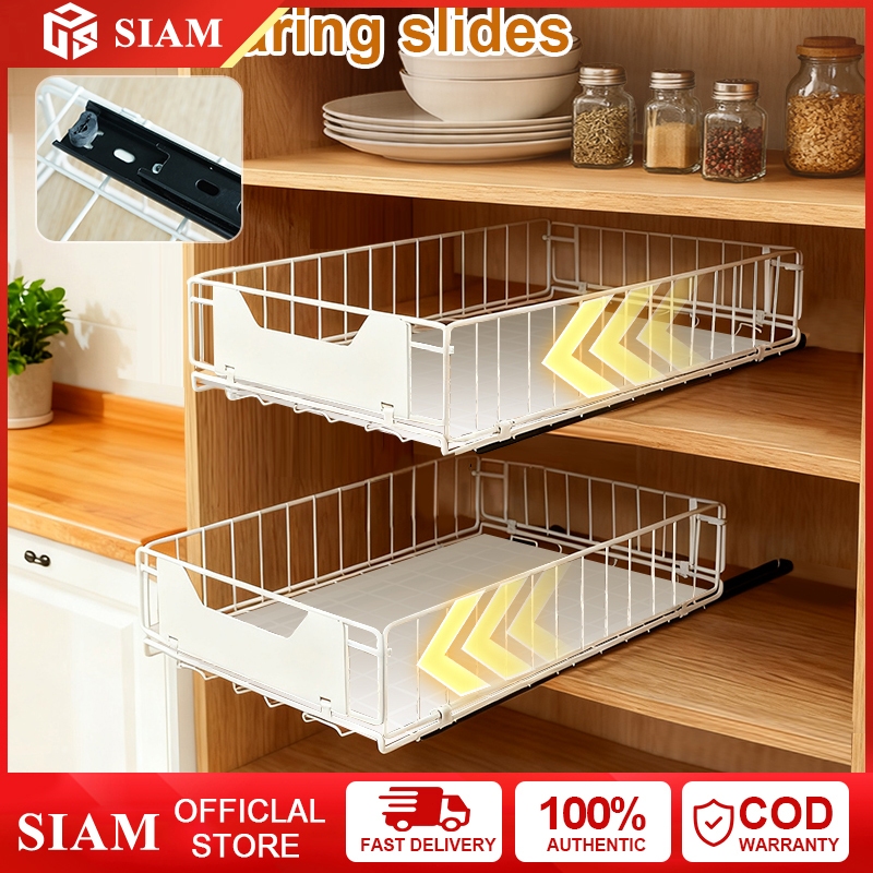 Rak Piring Tarik Tarik Keranjang Bumbu Geser Laci Penyimpanan Lemari Geser Laci Rak Dapur Jenis Laci