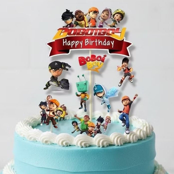 TOPPER CAKE CUSTOM TOPPER ULANG TAHUN / HIASAN KUE ULANG TAHUN BOBOIBOY