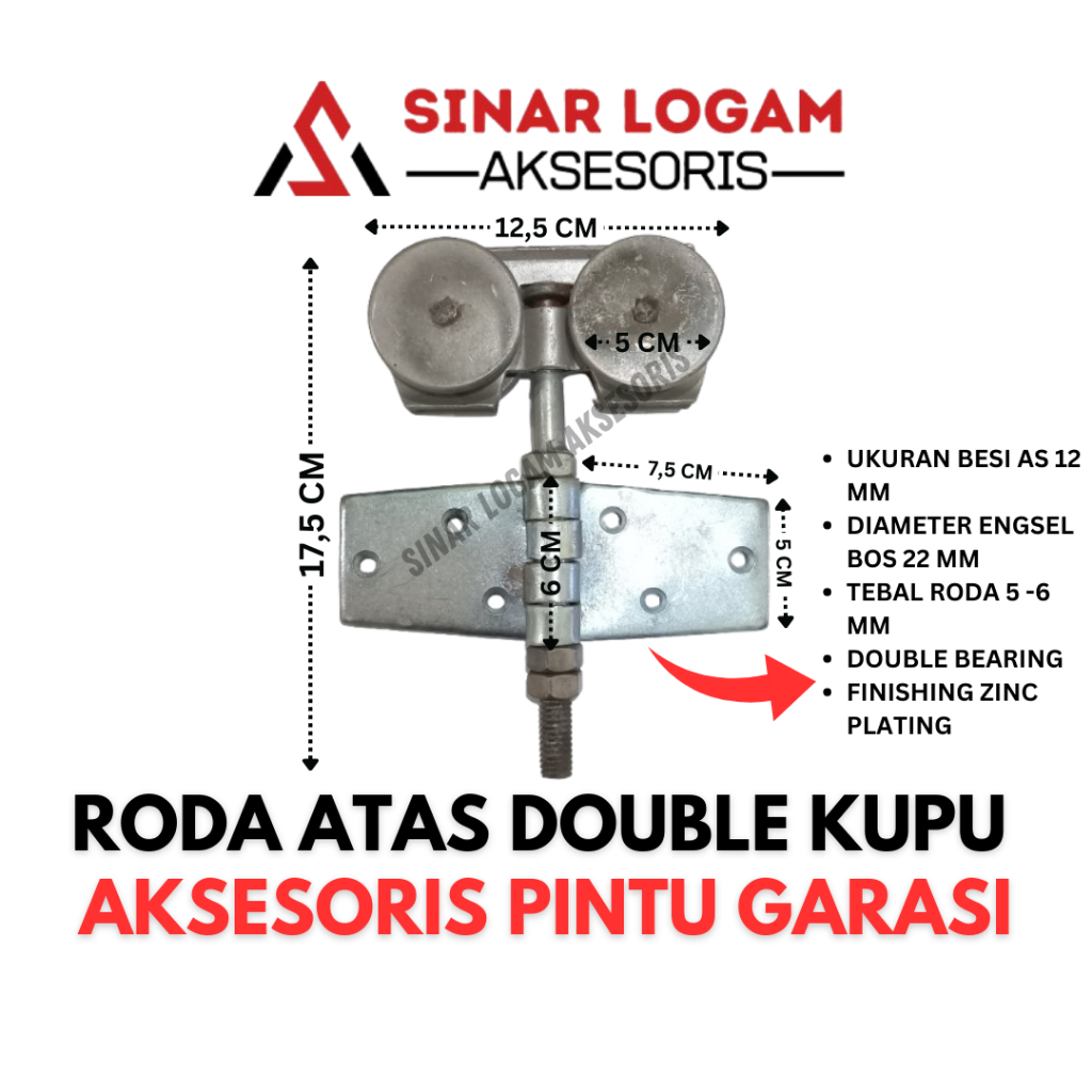 Roda atas pintu gantung pintu lipat DOUBLE engsel KUPU pintu sliding