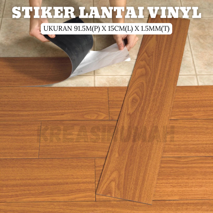 Stiker Lantai Vinyl Wallpaper Dinding Parket Motif Kayu Stiker Kayu KR