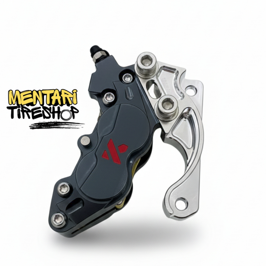 PAKETAN PENGEREMAN MIO KALIPER KTC KYTA KYTACO 4 PISTON 4P GREY + BRACKET BREKET KALIPER 260 MIO SPO