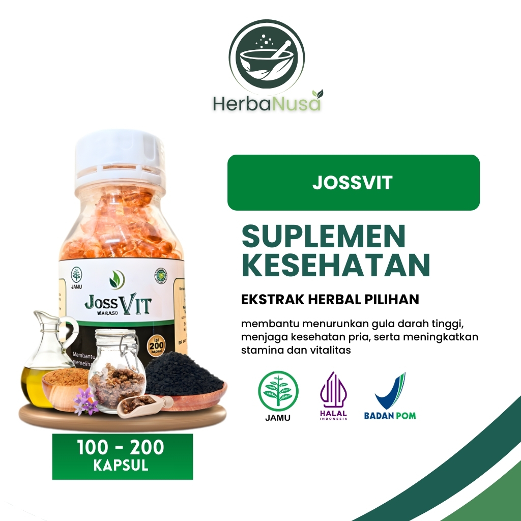 JossVit Herbal Kapsul Obat Impotensi Menurunkan Gula Darah, Kolesterol, Tekanan Darah
