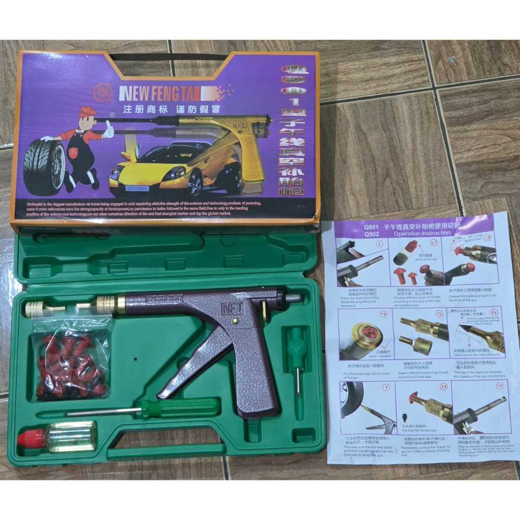 Tubeless Roda Vacuum Alat Tambal Ban Tubles Gun Tembak Alat Tambal Ban Mobil Motor
