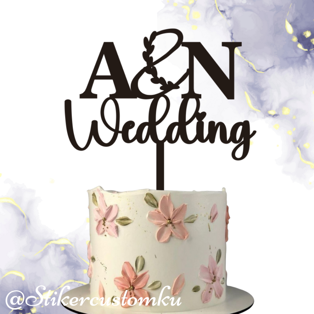 Topper Wedding Custom inisial Nama Topper Akrilik Custom Wedding Dengan Inisial Nama Topper Wedding 