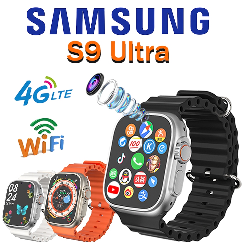 Samsung Smartwatch S9 Ultra Android 9.0 - Tahan Air IP68, RAM 4GB ROM 64GB, Support SIM Card Aplikas