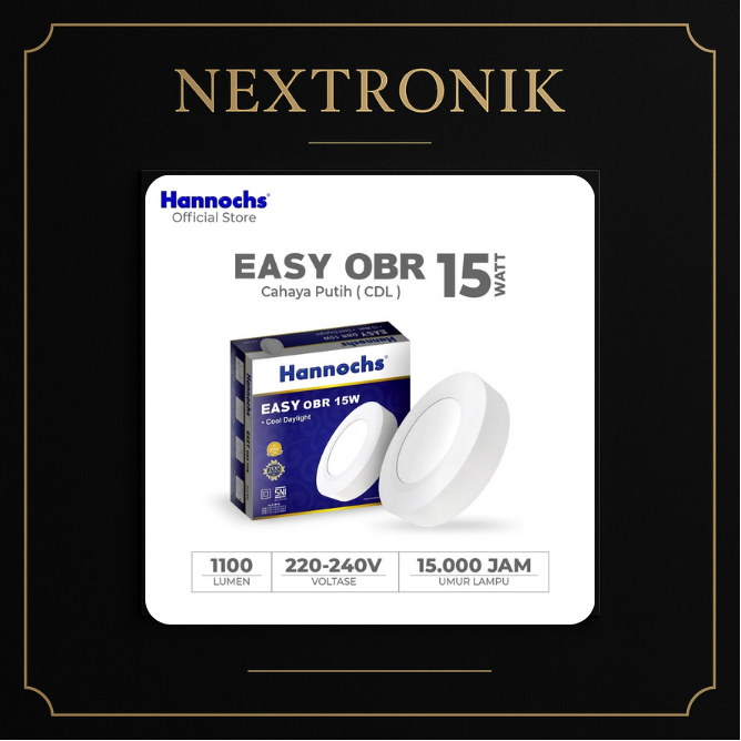 Hannochs || Lampu Downlight || Panel LED Easy OBR 15 Watt - 25 Watt Putih