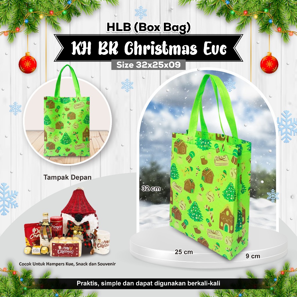 ALTHEA Tas Hampers Natal Goodie Bag Natal Tas Hampers Christmas Tas Bingkisan Natal 32x25x09 tas ham