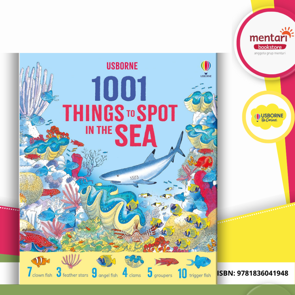 Mentari Bookstore - Usborne 1001 Things to Spot in the Sea | A Fun Picture Book to Find and Count Se