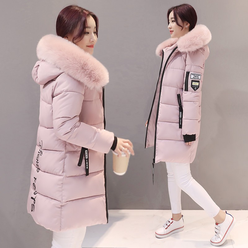 BESTPROMO meissi.id Jaket Wanita Musim Dingin Panjang Tebal Hoodie Bulu Kerah Besar Hangat Slim Fit