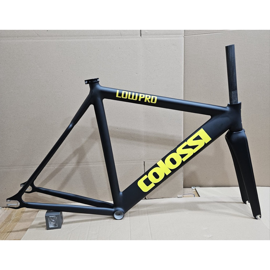 Frame Set Sepeda Fixie COLOSSI Low Pro Warna Hitam-Kuning