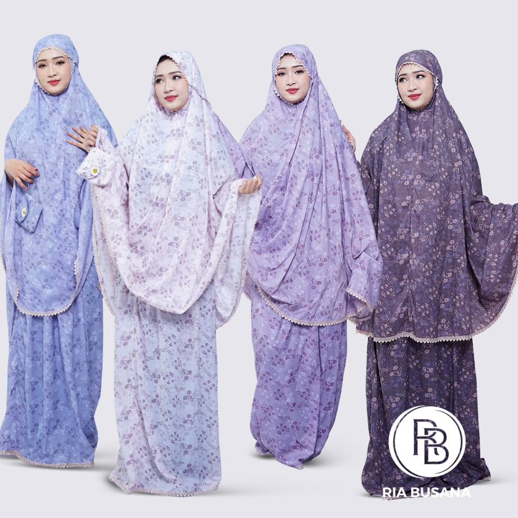 Ria Busana - Elnia - Mukena Traveling Mini Mikro Motif Bunga Abstrak Art. Naomi-Lasertreveling