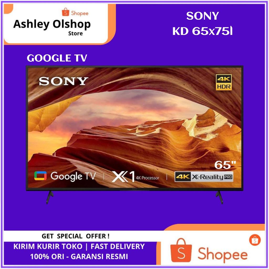 TV Sony 65 Inci X77L Sony KD-65X75L 4K Google TV Sony 65 Inch 65X75L