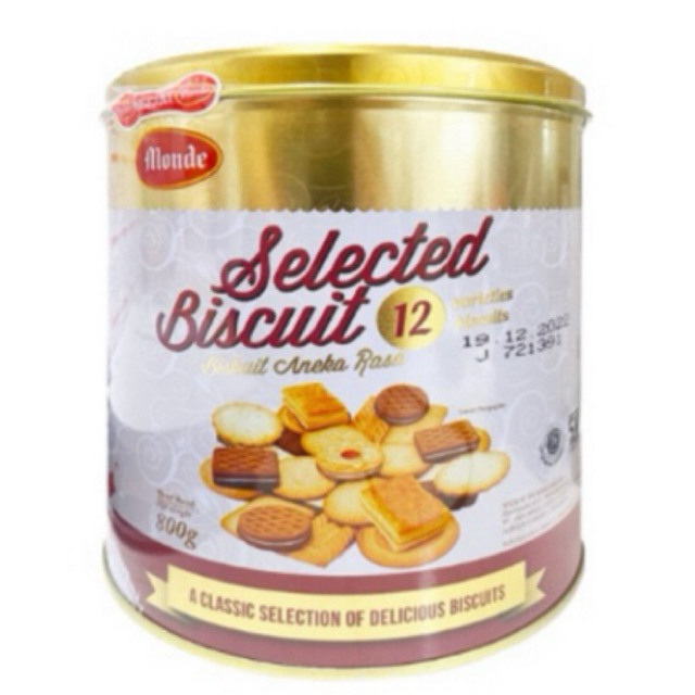 MONDE SELECTED BISCUIT 800gr KEMASAN KALENG/ Monde Selection Biscuit Gold Assorted 800 g/BISKUIT MON