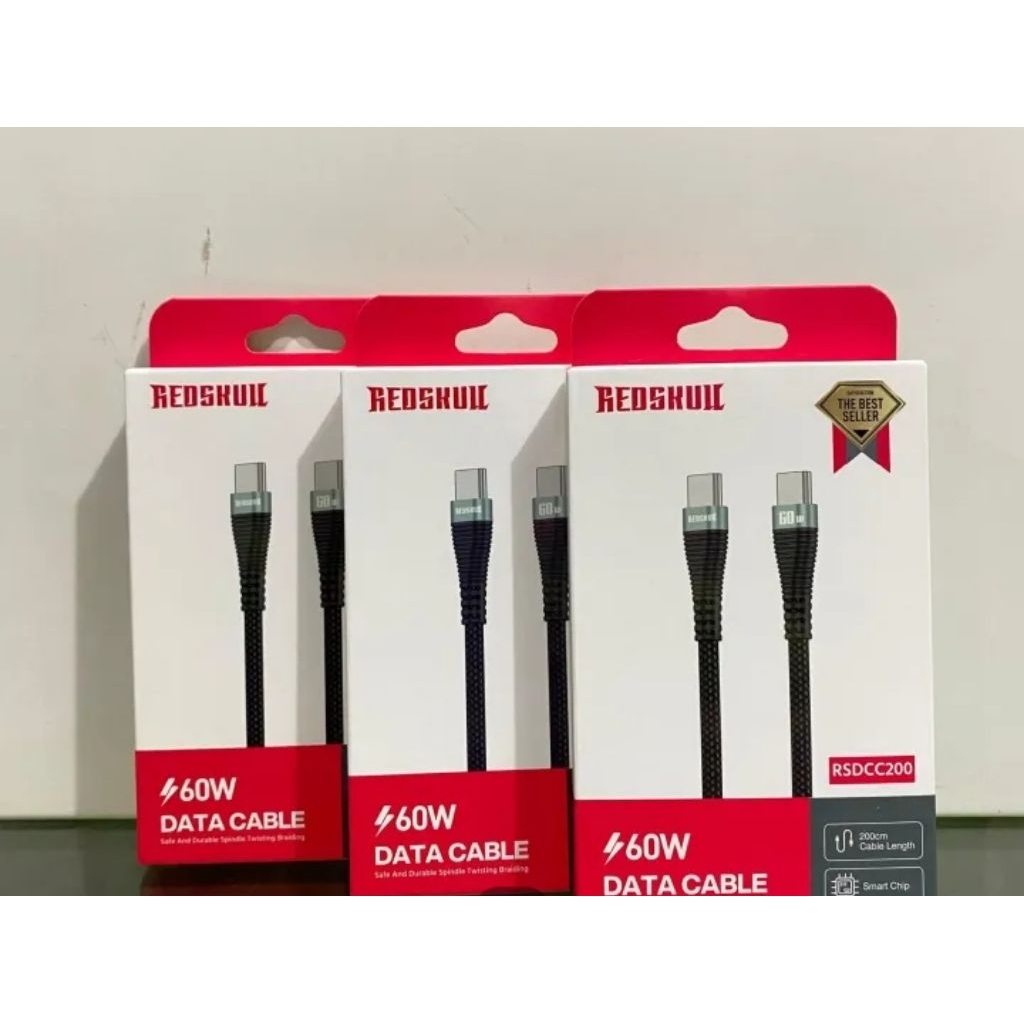 REDSKULL RSDCC200 Data Cable USB Type-C To Type-C Fast Charging 60W 200Cm
