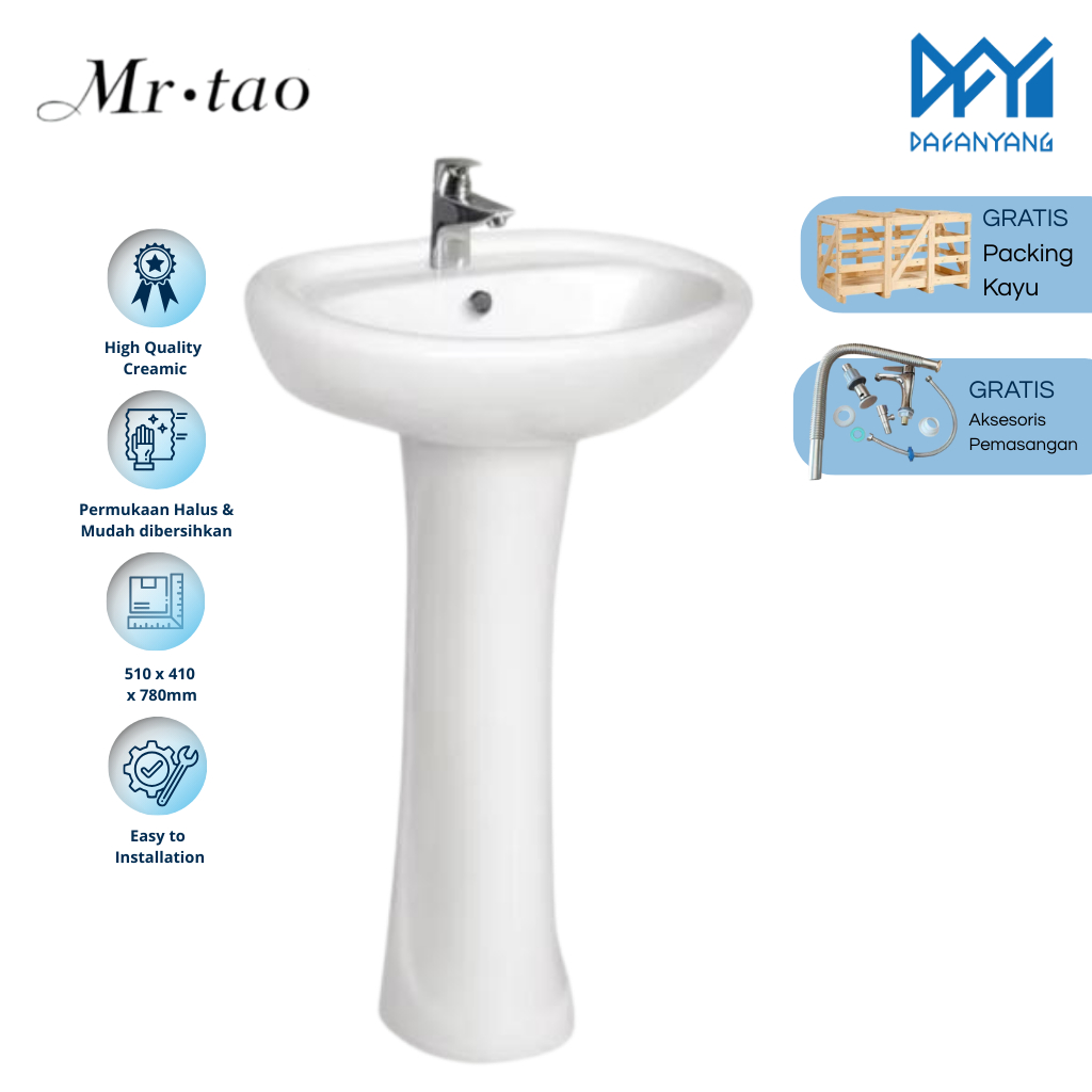 1 Set Wastafel | Pedestal Basin | Wash Basin Merek Mr. Tao-Cuci tangan Toilet