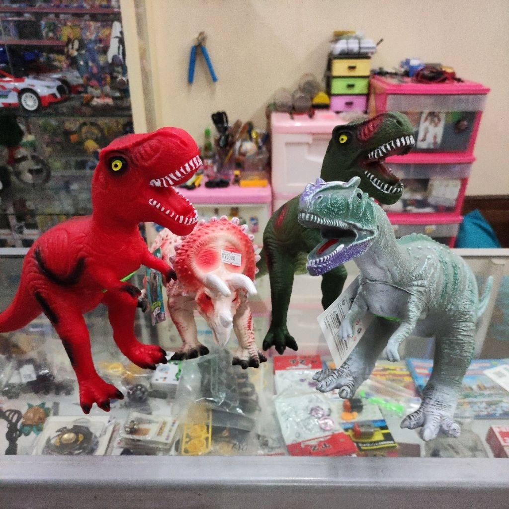 mainan dino dinosaurus karet suara jumbo