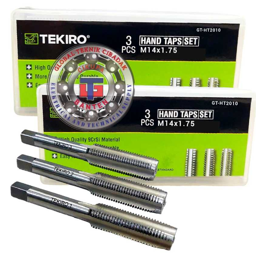 Hand Tap Set M14 X 1.75 mm 3 Pcs Tekiro - 1 Set Hand Tap M14x1.75 mm Tekiro