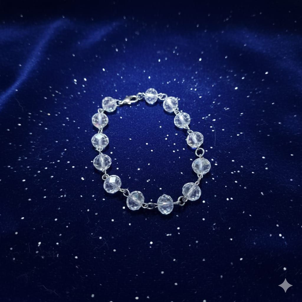 Gelang kristal putih baja putih