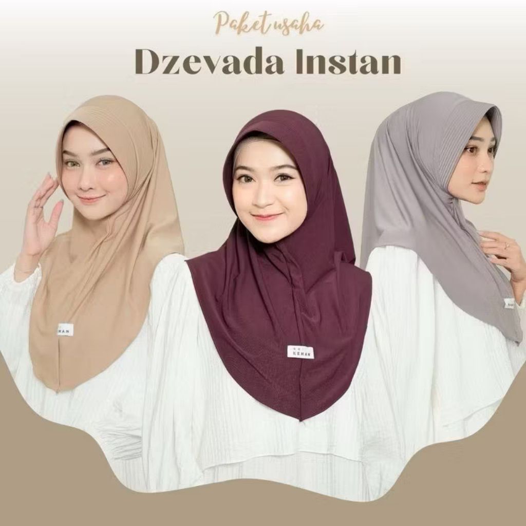 Jilbab Instan Kenan Dzevada Daily Pet Size M&L Jersey Premium 10pc
