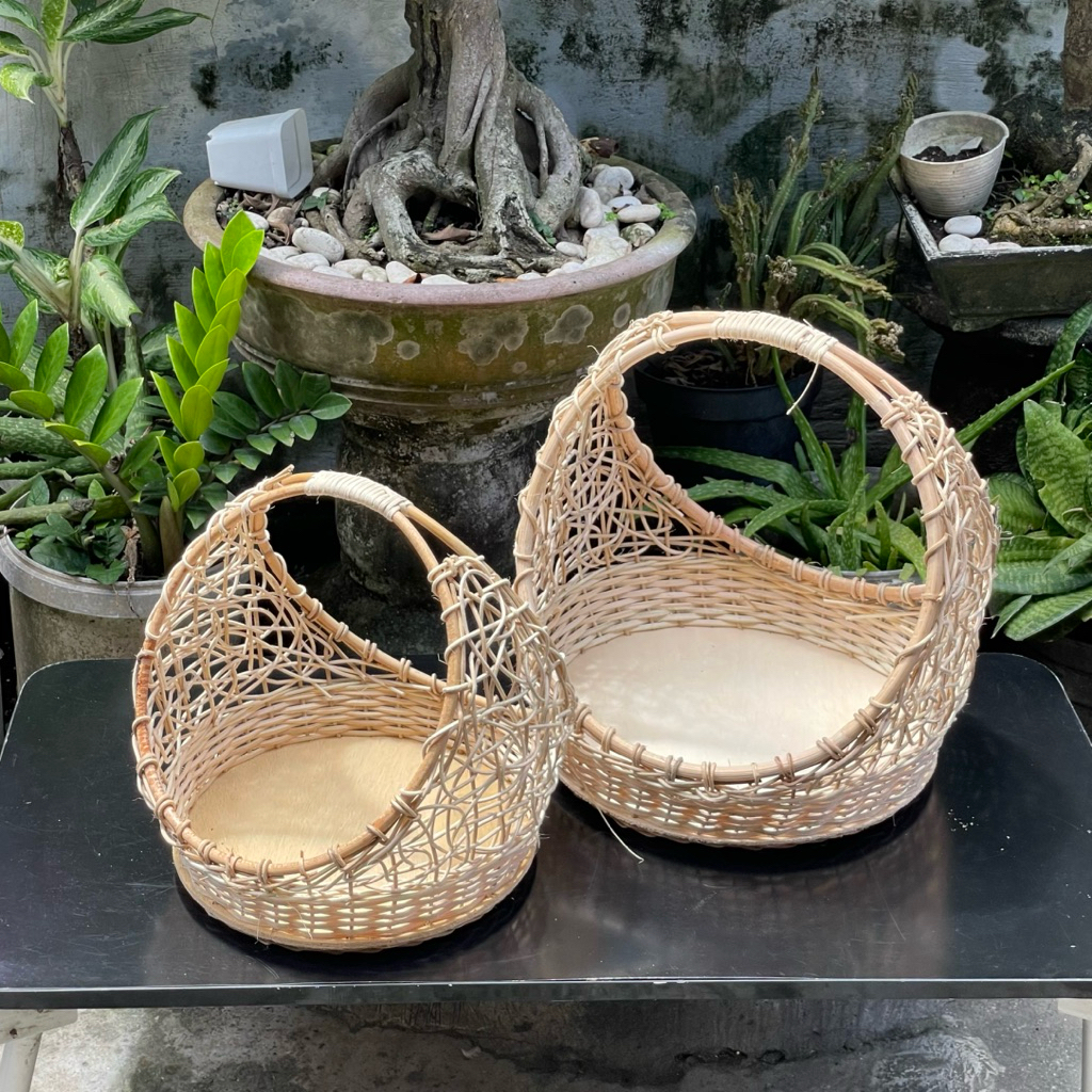 Keranjang Rotan Bulat Cincin | Keranjang Rotan Hantaran Seserah | Keranjang Parsel Hampers