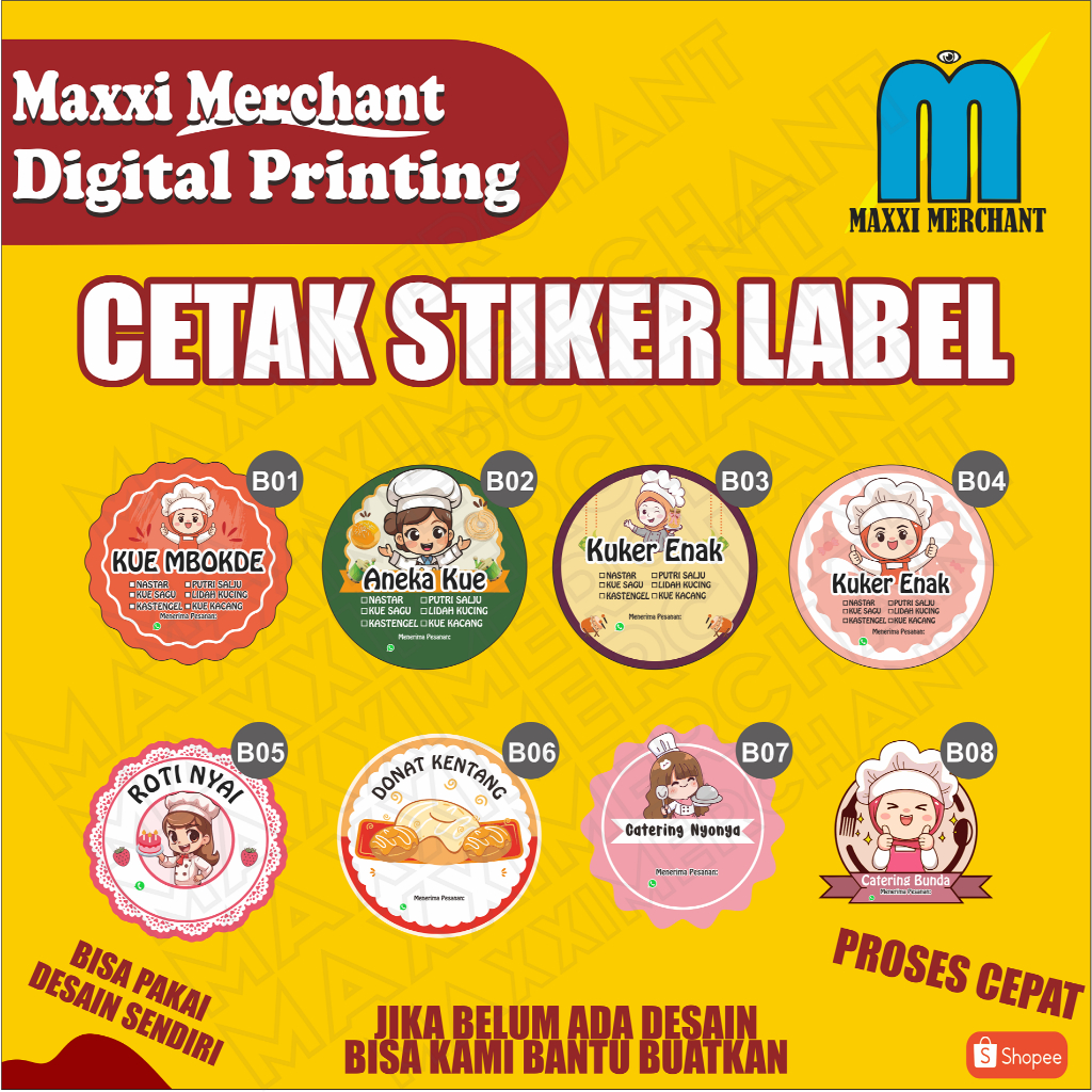 cetak stiker label makanan seal box cetak stiker label kromo thank you chromo custom persegi bulat