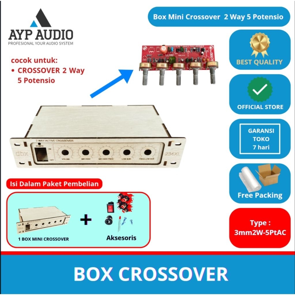 Box Mini Crossover 2 Way Plus Asesoris cocok untuk miniaturan Amplifier