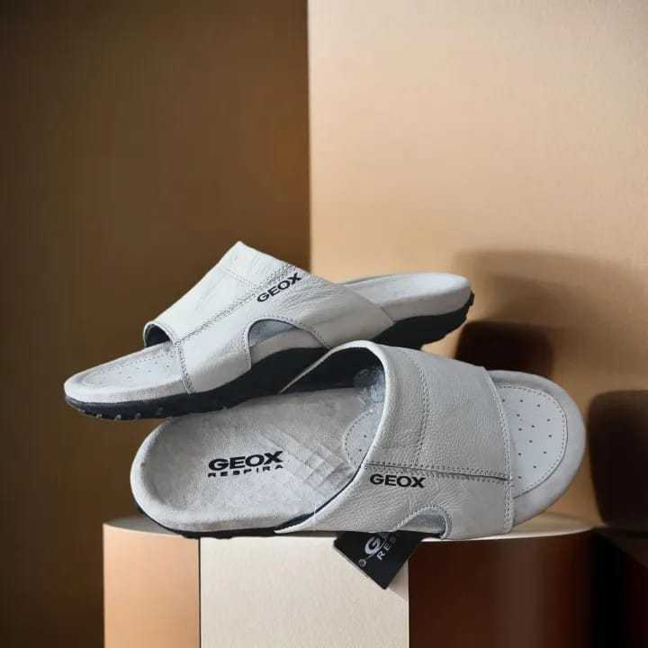 termurah sandal slop geox hitam kulit asli anti slip