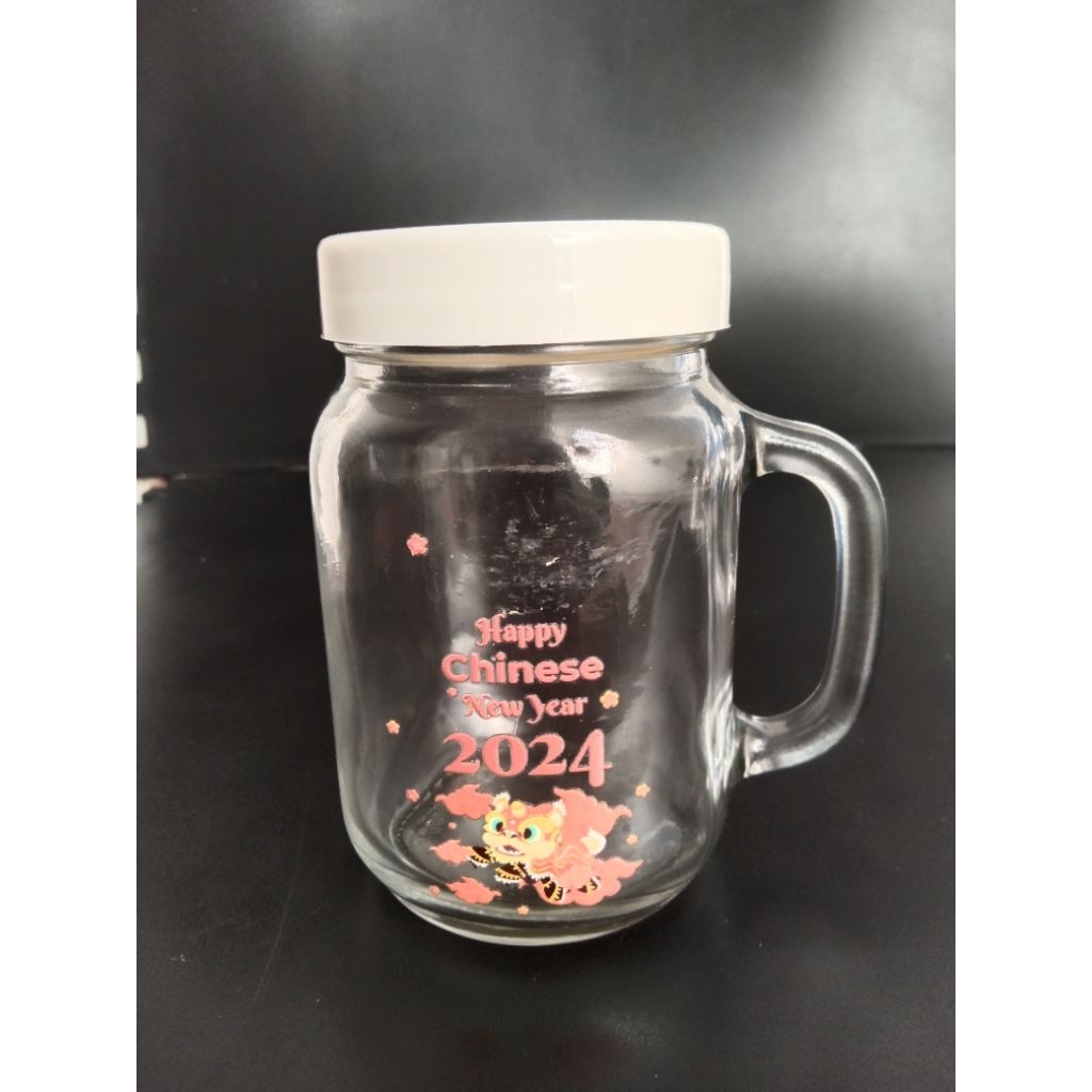 Gelas kaca kecil tutup plastik Baru