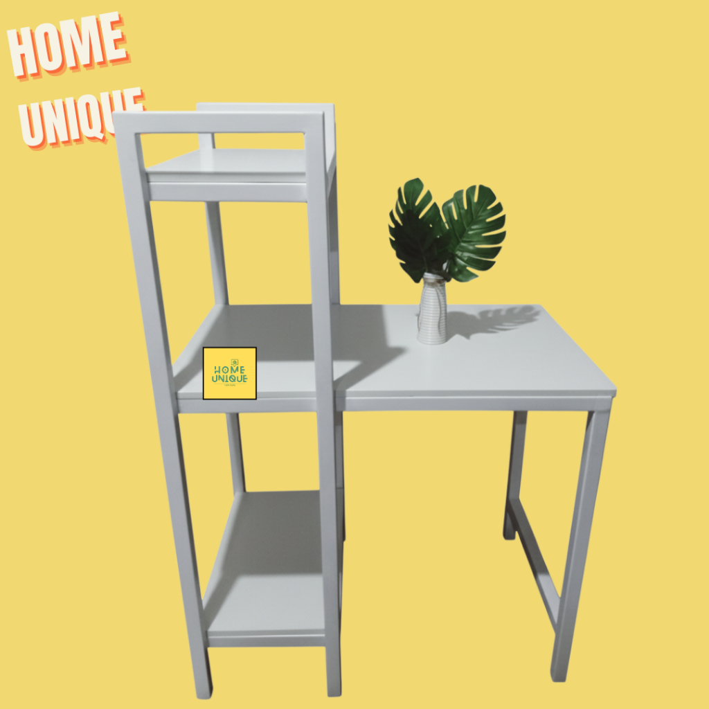 HOMEUNIQUE Meja rak tingkat 80x40x70-120 Meja Dapur/ Meja Belajar/ Meja Kos Minimalis Milenial (JE80