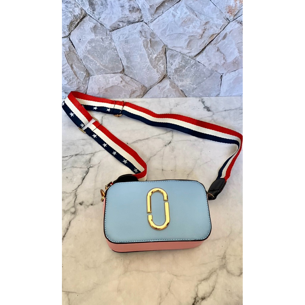 tas mj tas sling bag mini tas selempang mini merah biru muda red soft blue tas sling bag tas wanita 