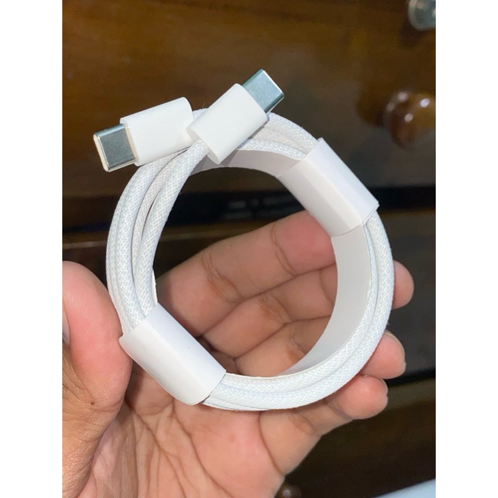 Kabel C to c iphone cable nylon ori inter for iphone 15 16 17 pro max plus mini kabel ip c to c