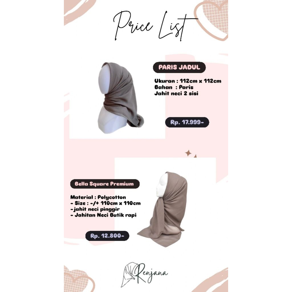 Varisha Paris Grosir 65pcs jilbab