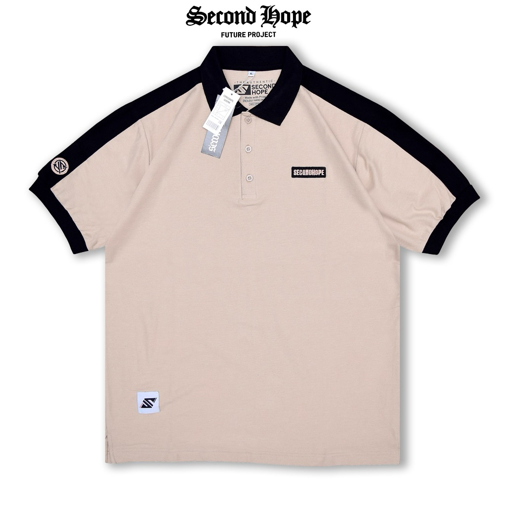 Kaos Secondhope Baju Polo Distro Pria Model Kombinasi Original Brand Lokal Polo Shirt Vintage Katun 