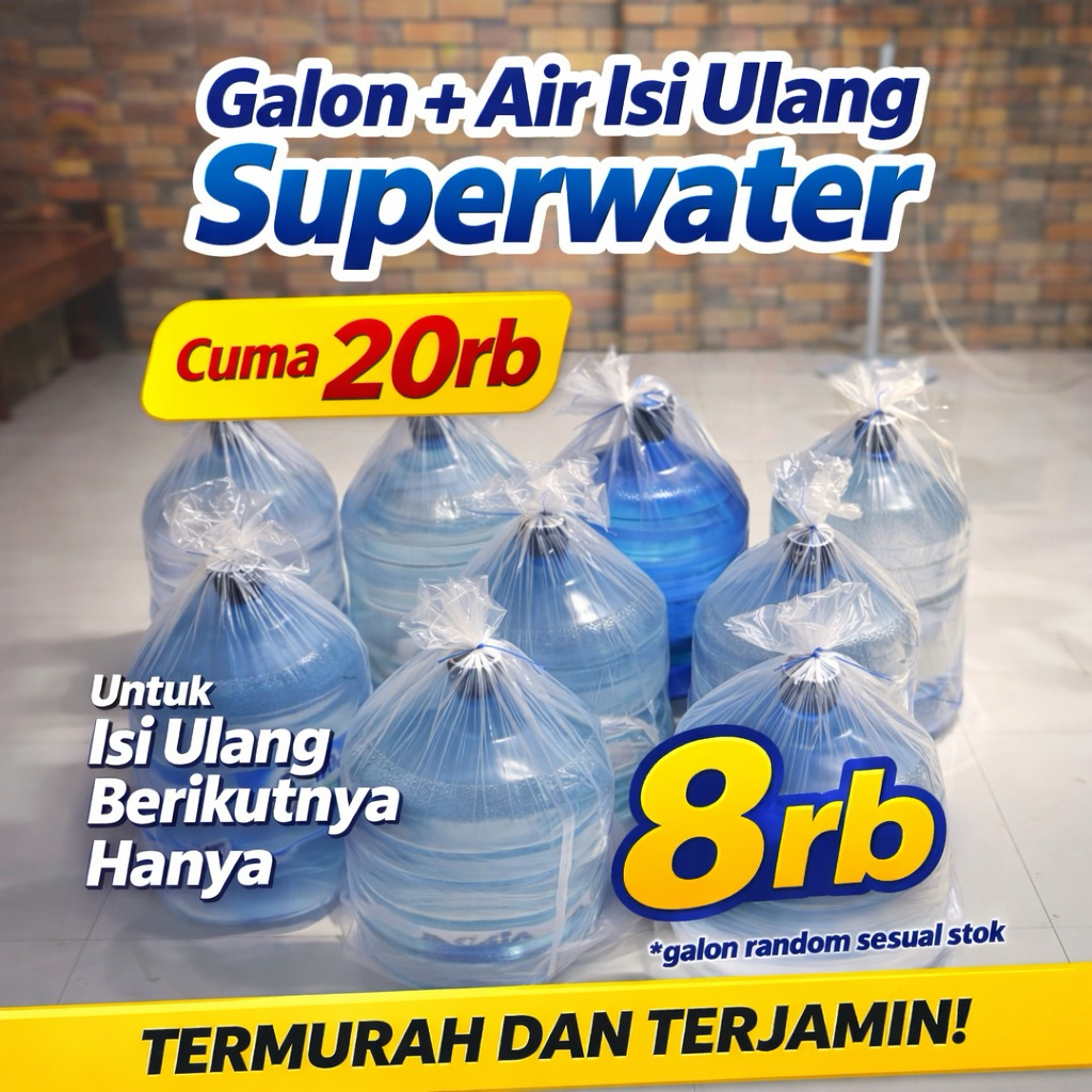 Air Minum Isi Ulang + Galon Untuk Galon Random bisa AQUA - CLEO atau lainnya