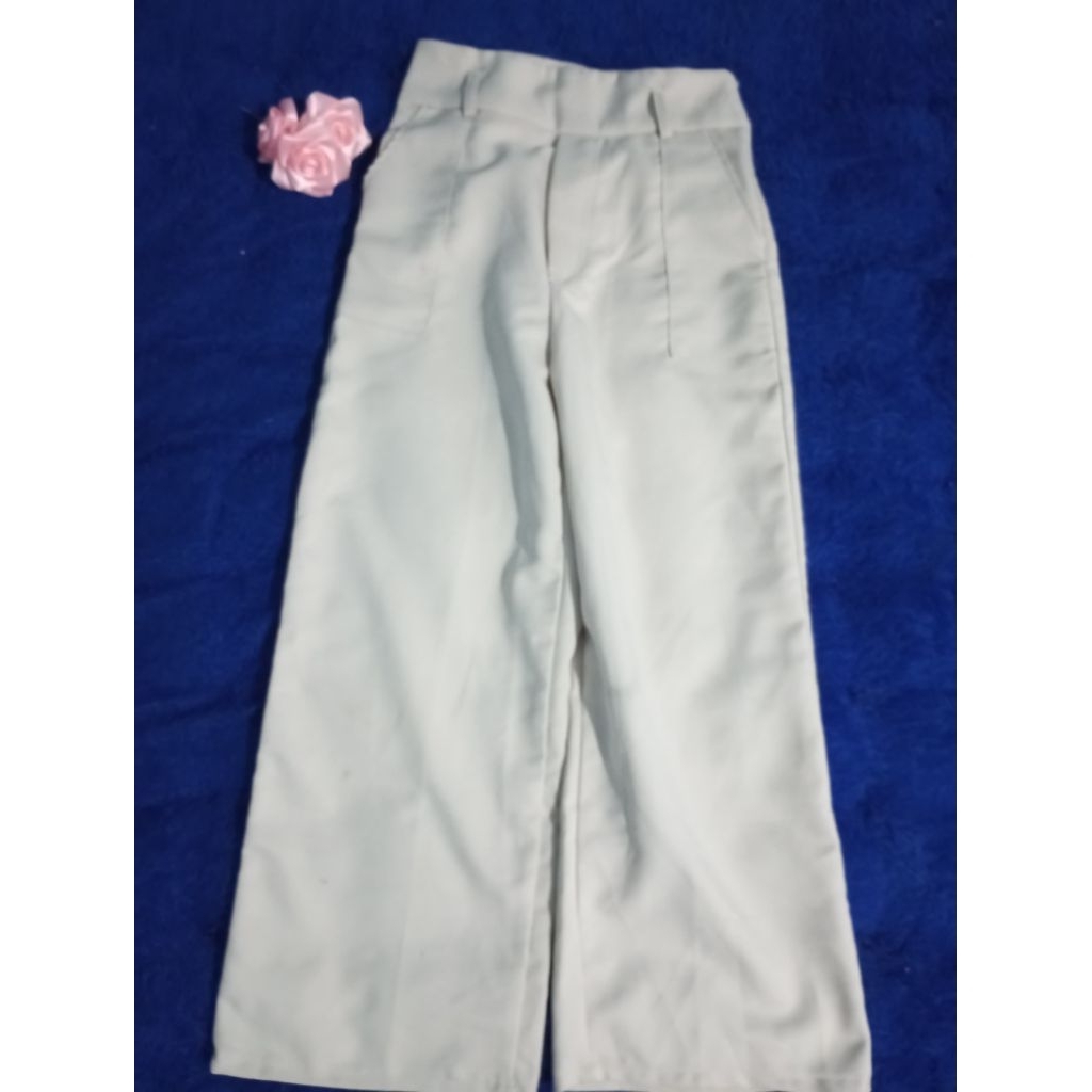 celana kulot cream susu wanita lp 95, panjang 110 cm