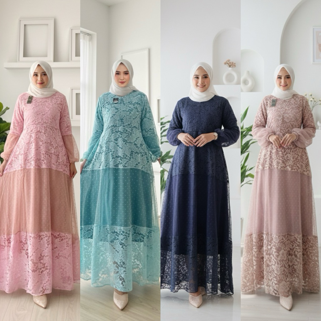 SCH_ GAMIS PREMIUM TERLARIS GAMIS PESTA BROKAT RENDA RUFLE | GAMIS PESTA BROKAT | GAMIS TERBARU | GA