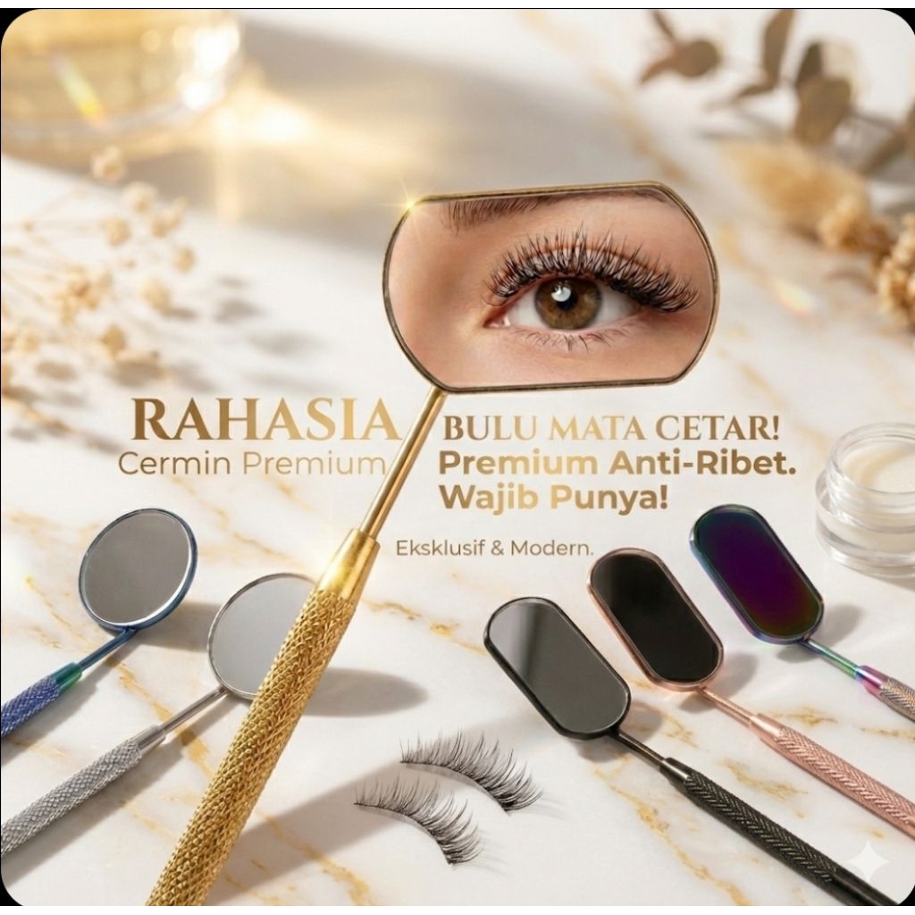STICK MIRROR EYELASH KACA EYELASH CERMIN MIROR EYELASH EXTENS ALAT KOREKSI BULU MATA, mirror eyelash
