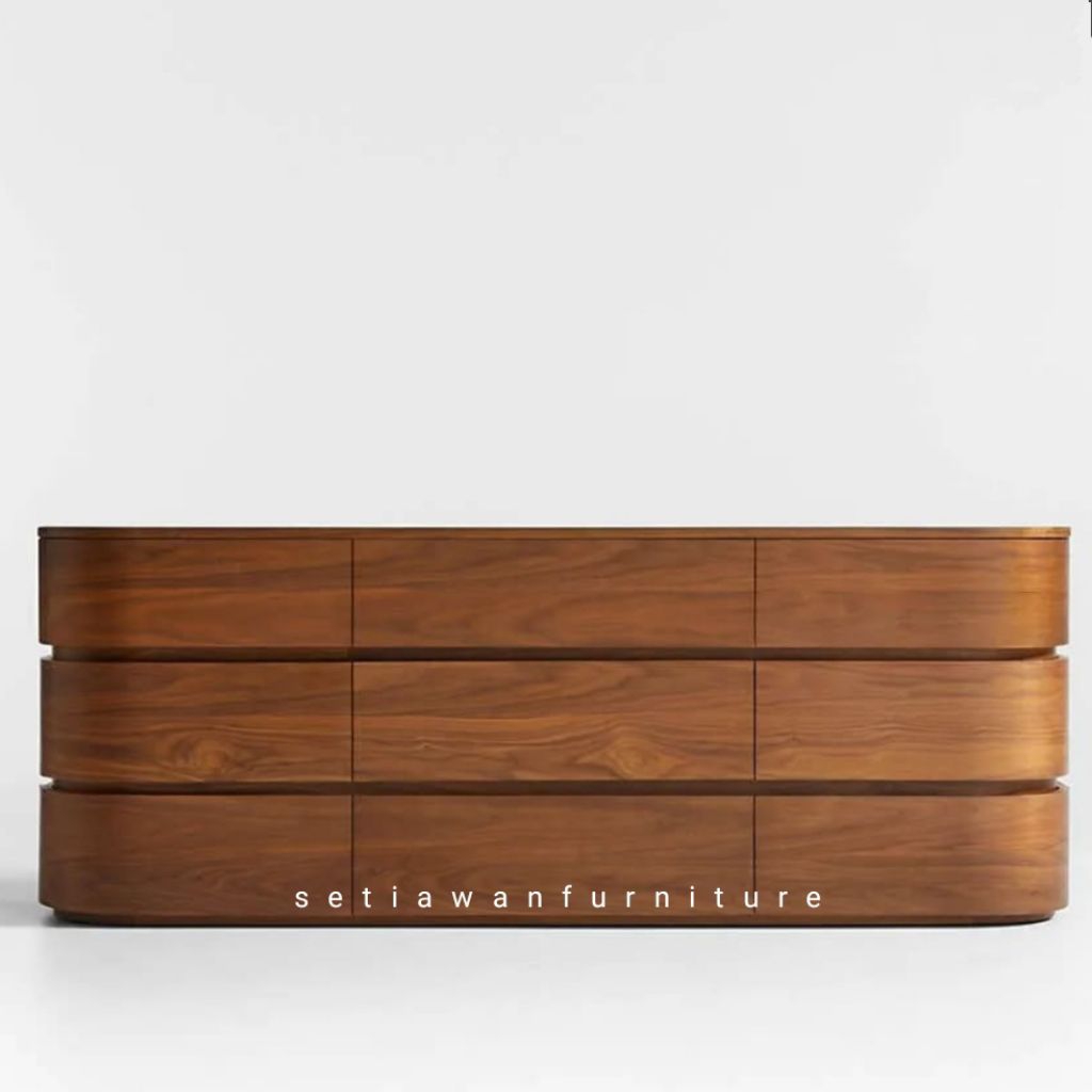 Bufet Minimalis Kayu Jati 9 Laci - Drawer Asli Jati - Bufet Credenza